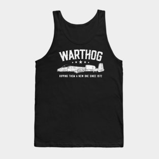 A-10 Thunderbolt Warthog US Aircraft Plane Airplane Funny Blueprint Vintage Tank Top